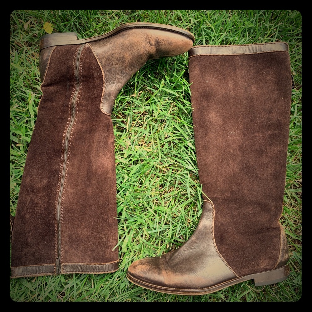 J Crew Brown Leather Riding Boots 9